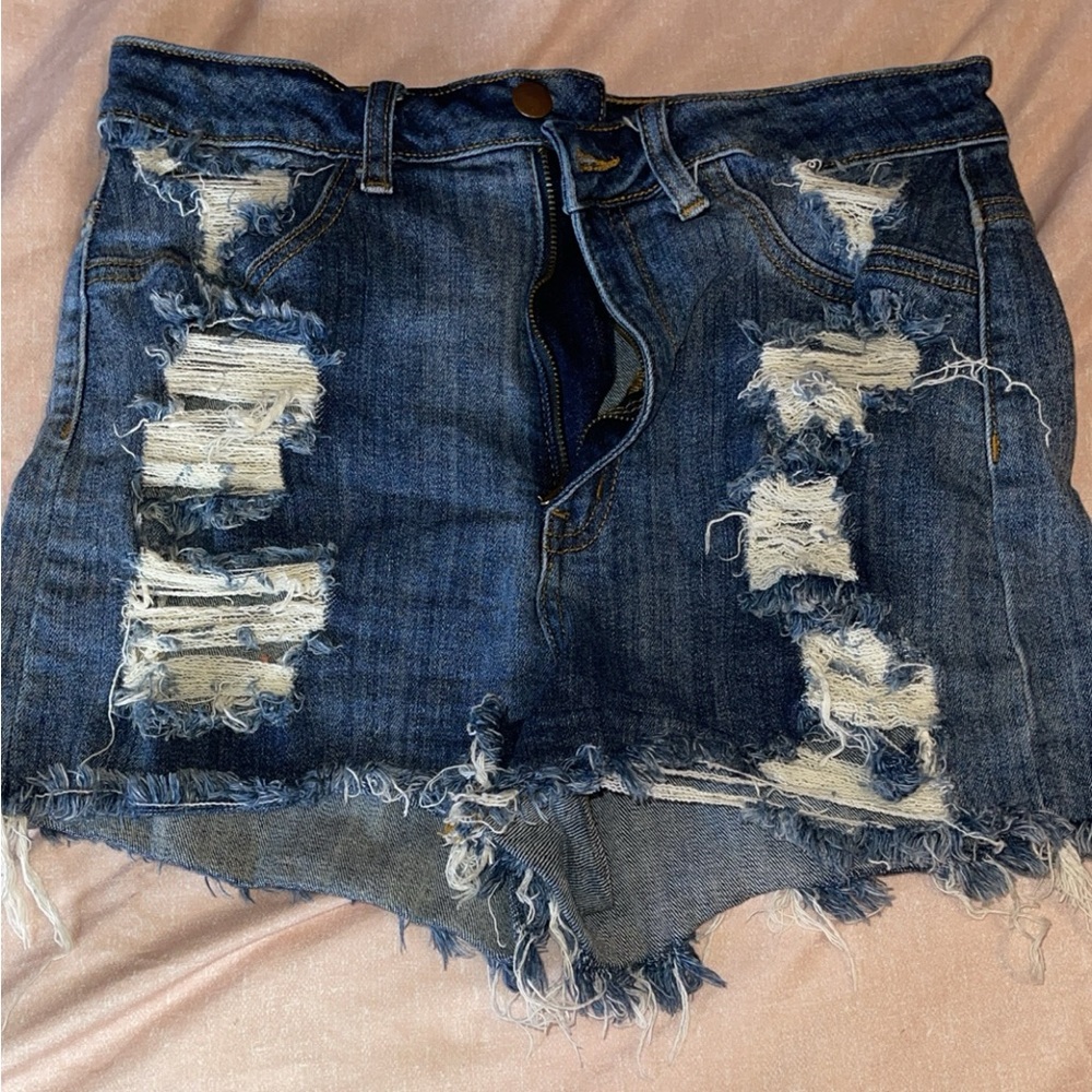Denim Distressed Shorts